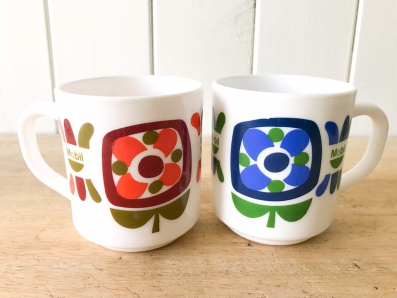 Pair of Arcopal Floral Coffee Cups made in France Pair of Arcopal Floral Coffee Cups made in France