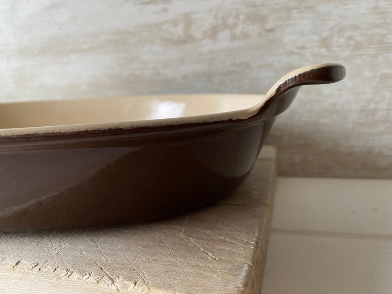 Vintage Le Creuset Cast Iron Au Gratin Dish With Scalloped Etsy