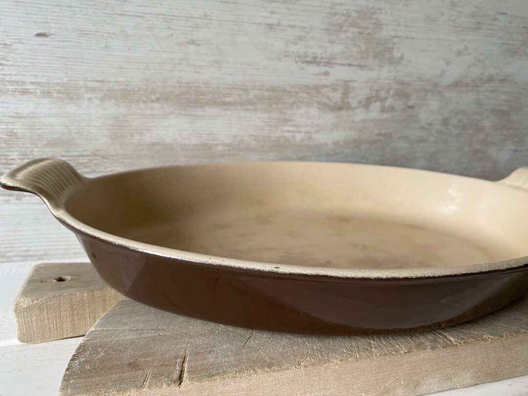 Vintage Le Creuset Cast Iron Au Gratin Dish With Scalloped Etsy