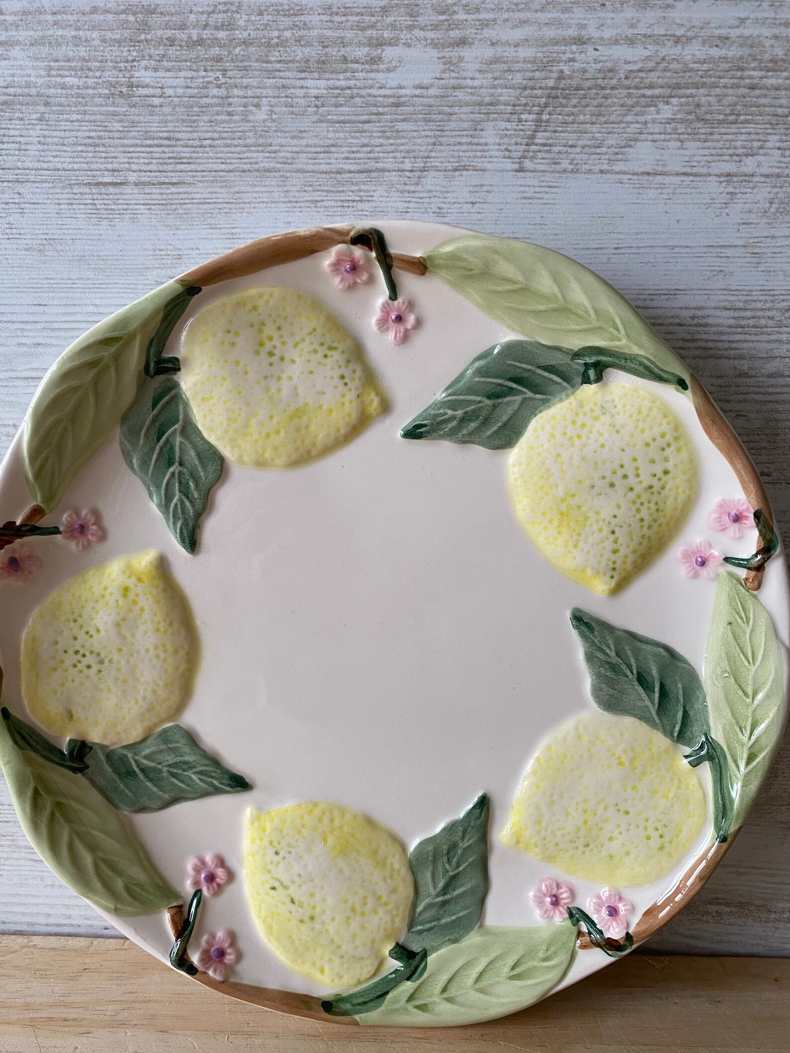 Vintage Majolica Lemon plate serving plate. Vintage French Etsy