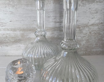 Magnificent 1960s Empoli/Italian, Genie Bottles ,Hot Air Balloon Empoli Italian Glass Genie Bottle, fabulous clear as ice genie bottles.