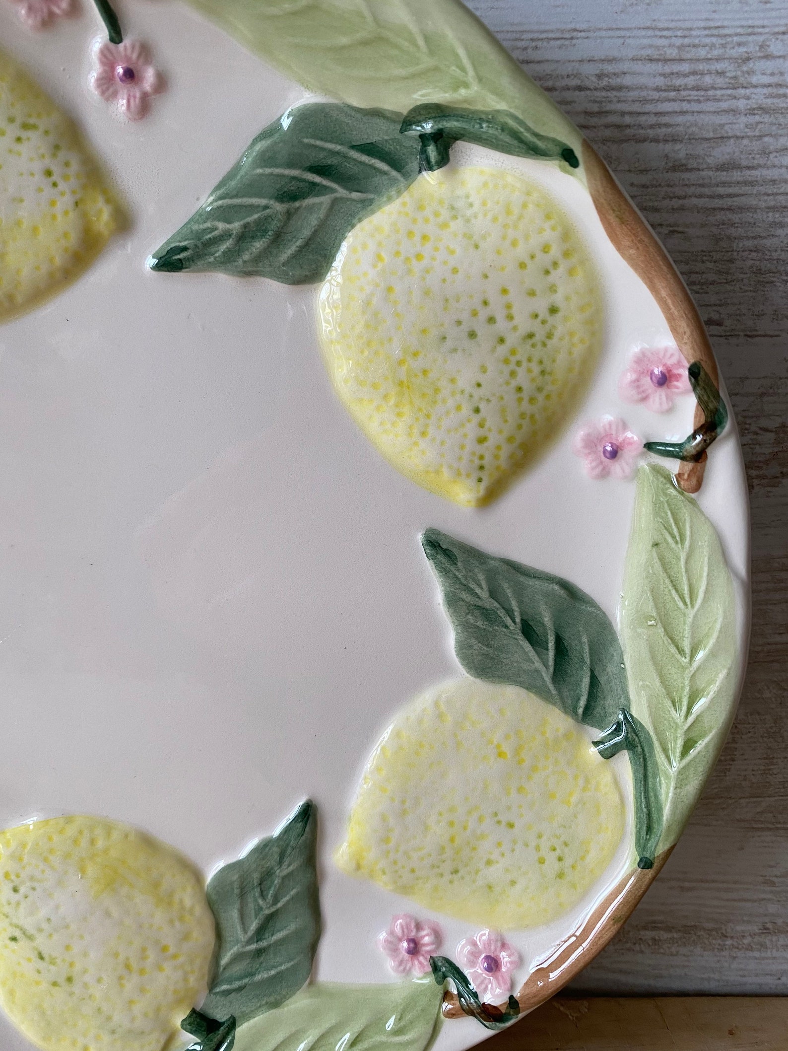 Vintage Majolica Lemon plate serving plate. Vintage French Etsy