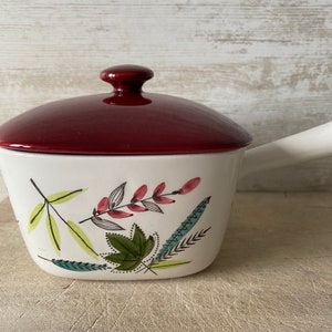 Rörstrand Bali Design Small Oven to Table Saucepan, 70s Ceramic Kitchenware