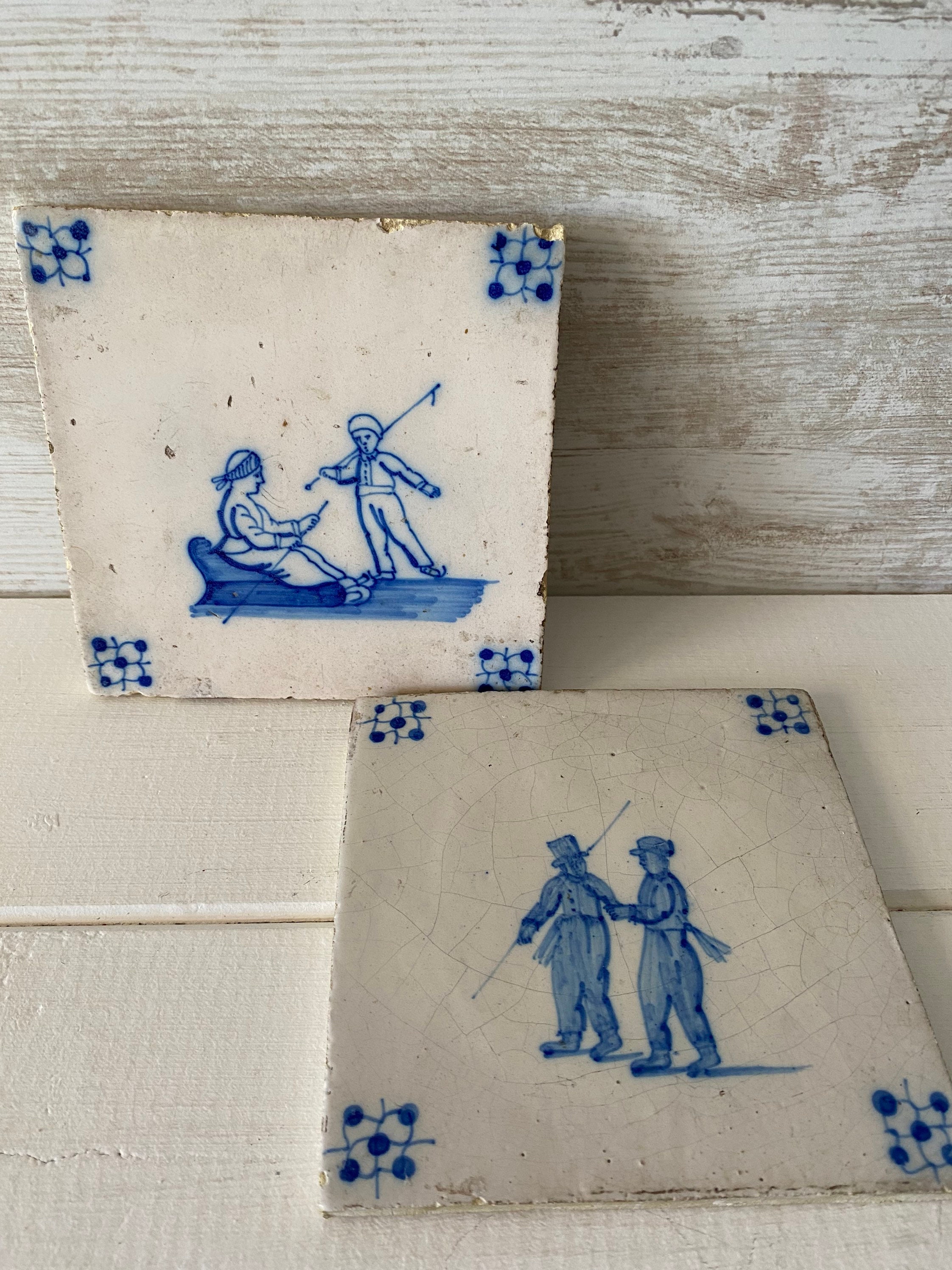 Antike Delft Fliesen um 1760 traditionelle blau und weiß. Die | Etsy