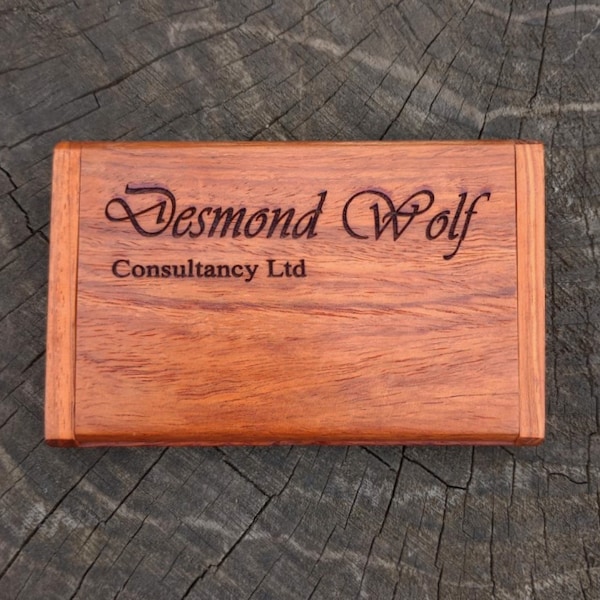 Slim elegant rosewood business card case/holder