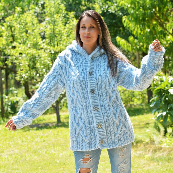 Hand Knitted Merino Cardigan Wool 