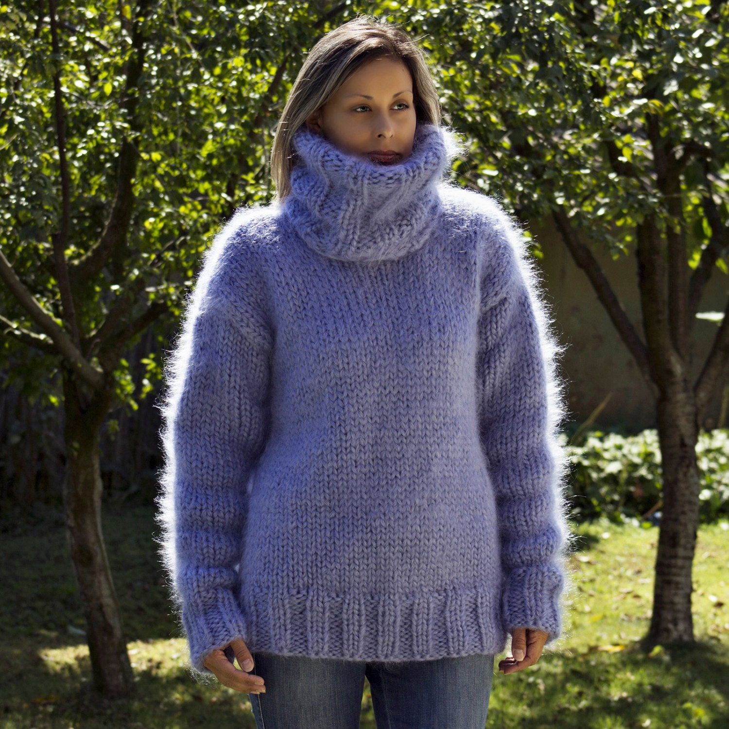 Mohair Jumper 8 Strands Hand Knit 