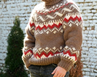 Classic Kids Boys Girls Sweater Pullover Knitting Turtleneck Warm Outerwear 
