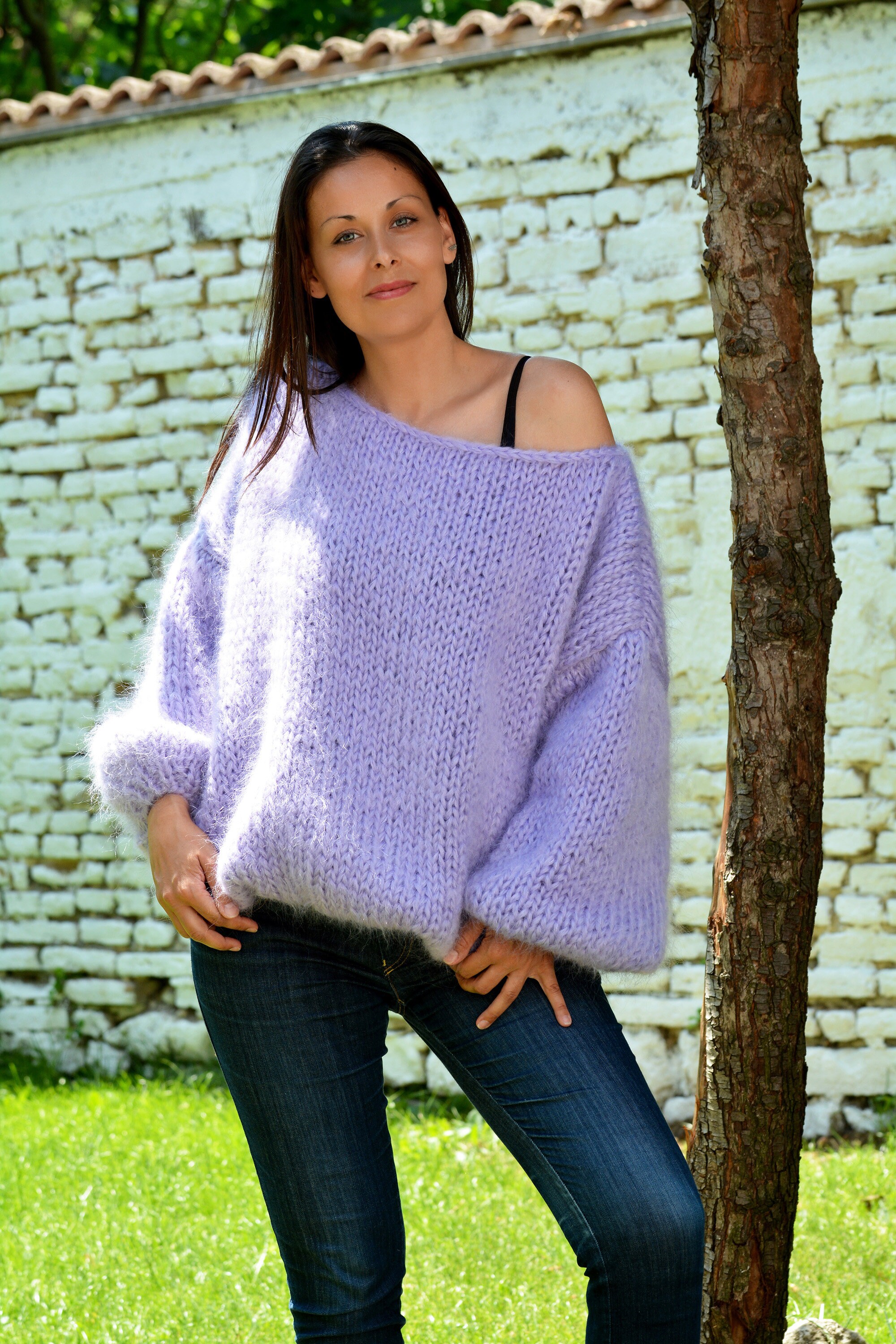 Hand Knit Mohair Sweater Designer 