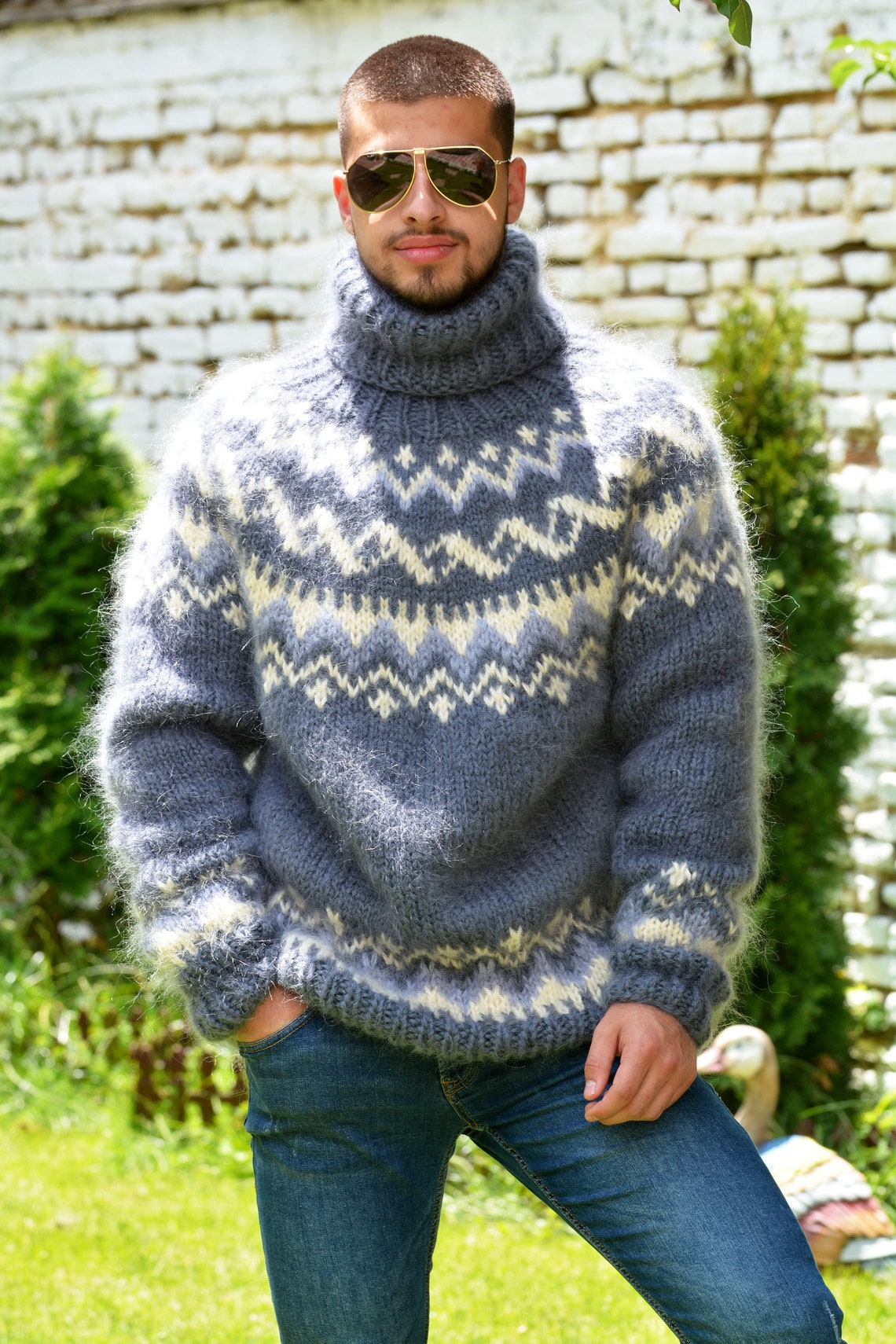Norwegian Mohair Sweater Hand Knitted Mohair Icelandic - Etsy