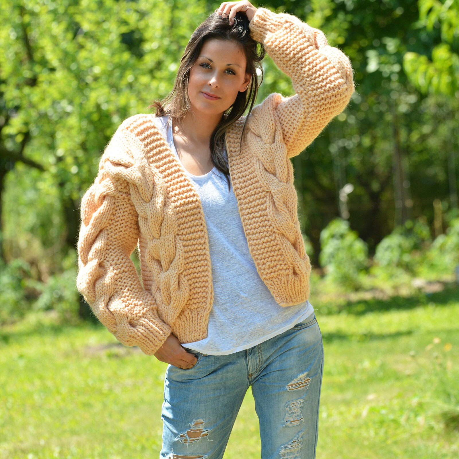 Hand Knitted Mohair Cardigan Soft Wool Coat Designer Jacket - Etsy
