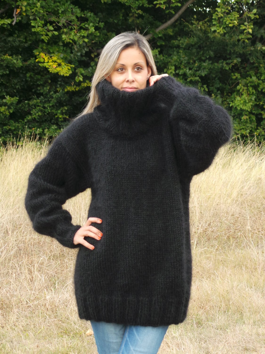 fuzzy black sweater