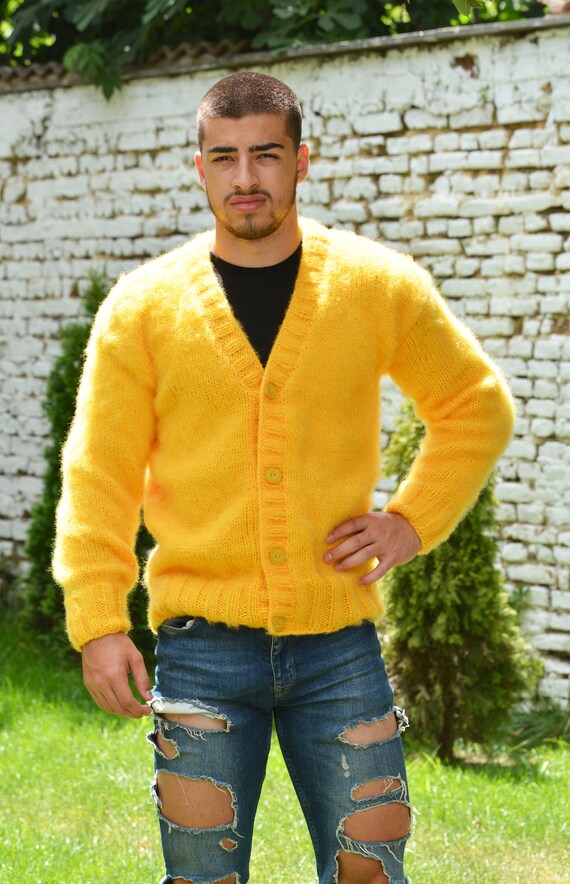 URU WOOL MOHAIR CARDIGAN YELLOW 2021AW | ofa.sg