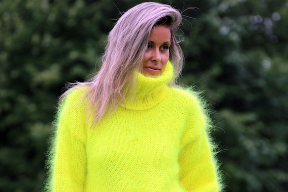 neon purple turtleneck