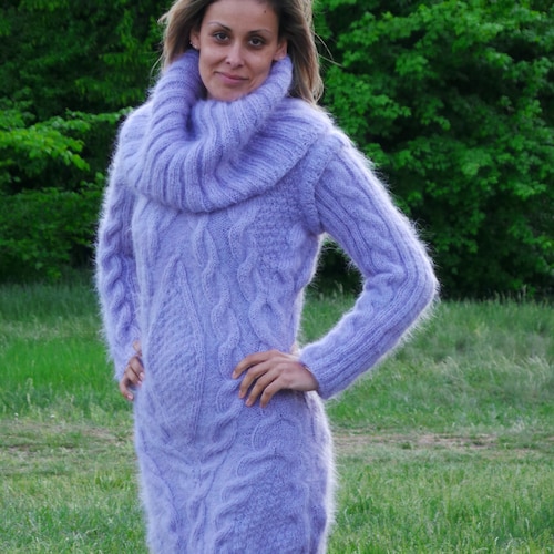 Hand Knit Mohair Dress Slochy Fuzzy Fetish Sweater Made to - Etsy