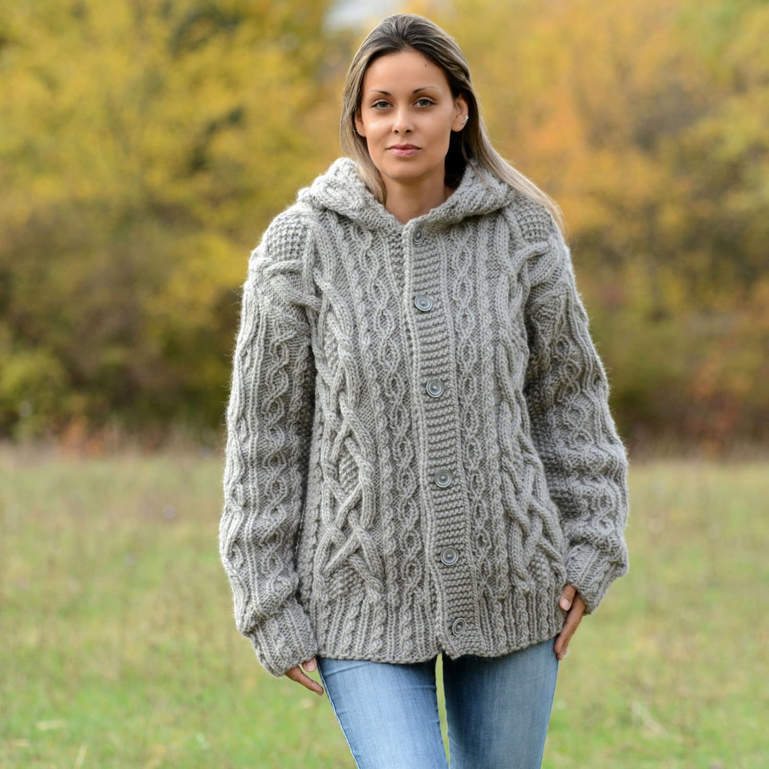 Hand Knitted Boutique Wool Coat 