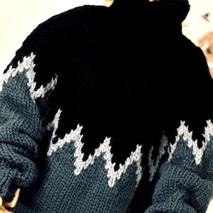 Heavy Hand Knitted Wool Sweater Chunky Icelandic Soft Turtleneck Jumper Nordic Thick Pullover Winter Jersey Gift for Men by EXTRAVAGANTZA