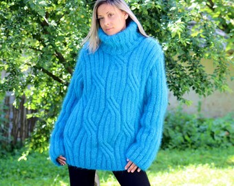 berume　　ハンドニットケーブルプルオーバー　マスタード　モヘヤ EXTRAVAGANTZAのモヘアセーター、ハンドニットケーブルプルオーバー