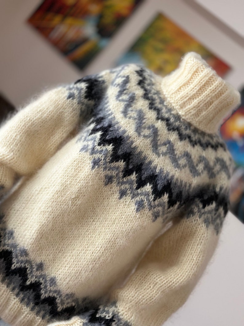Hand Knitted Mohair Icelandic Jumper Norwegian Mohair Etsy