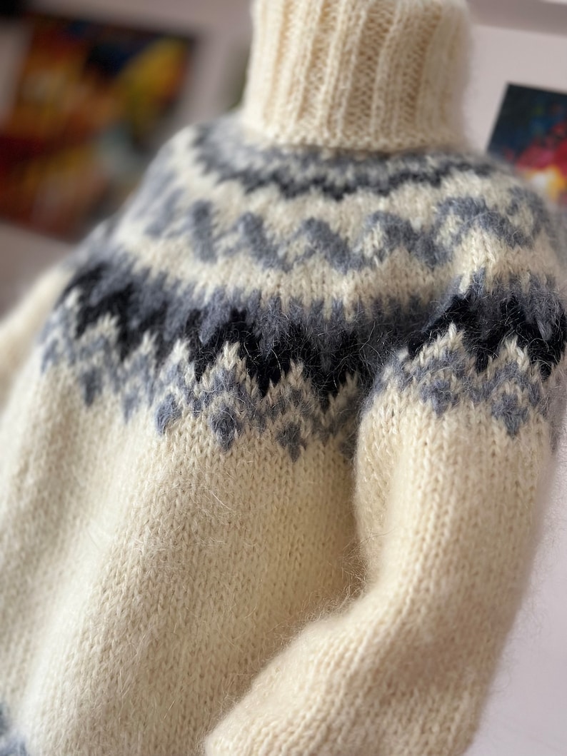 Hand Knitted Mohair Icelandic Jumper Norwegian Mohair - Etsy