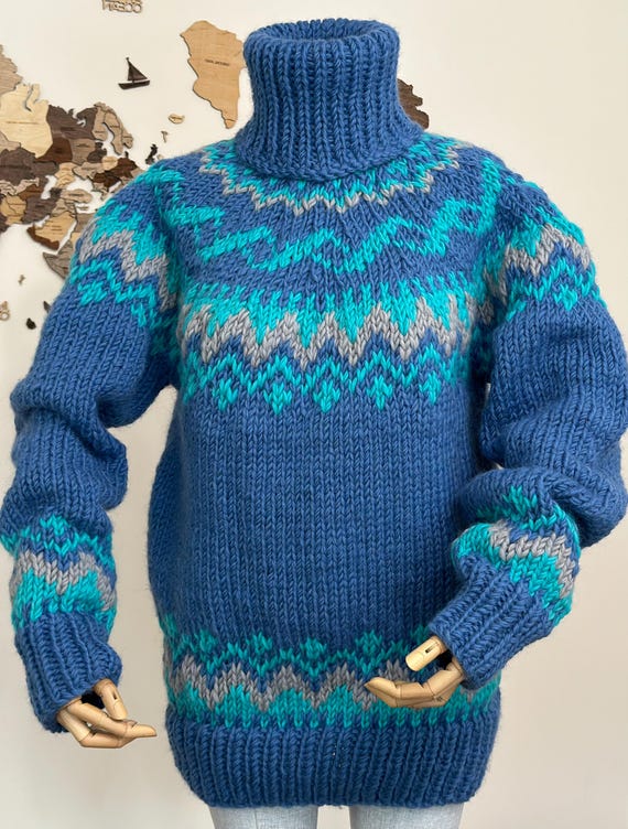 Wool Wollpullover 128 Dicker Wollpullover Grey Wool Sweater Thick