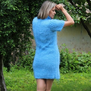 Summer Hand Knit Mohair Dress Fetish Sweater Fuzzy Jersey by EXTRAVAGANTZA MADE to ORDER image 5