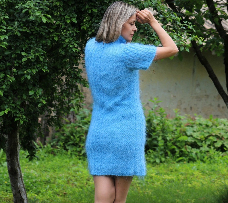 Summer Hand Knit Mohair Dress Fetish Sweater Fuzzy Jersey by EXTRAVAGANTZA MADE to ORDER image 5