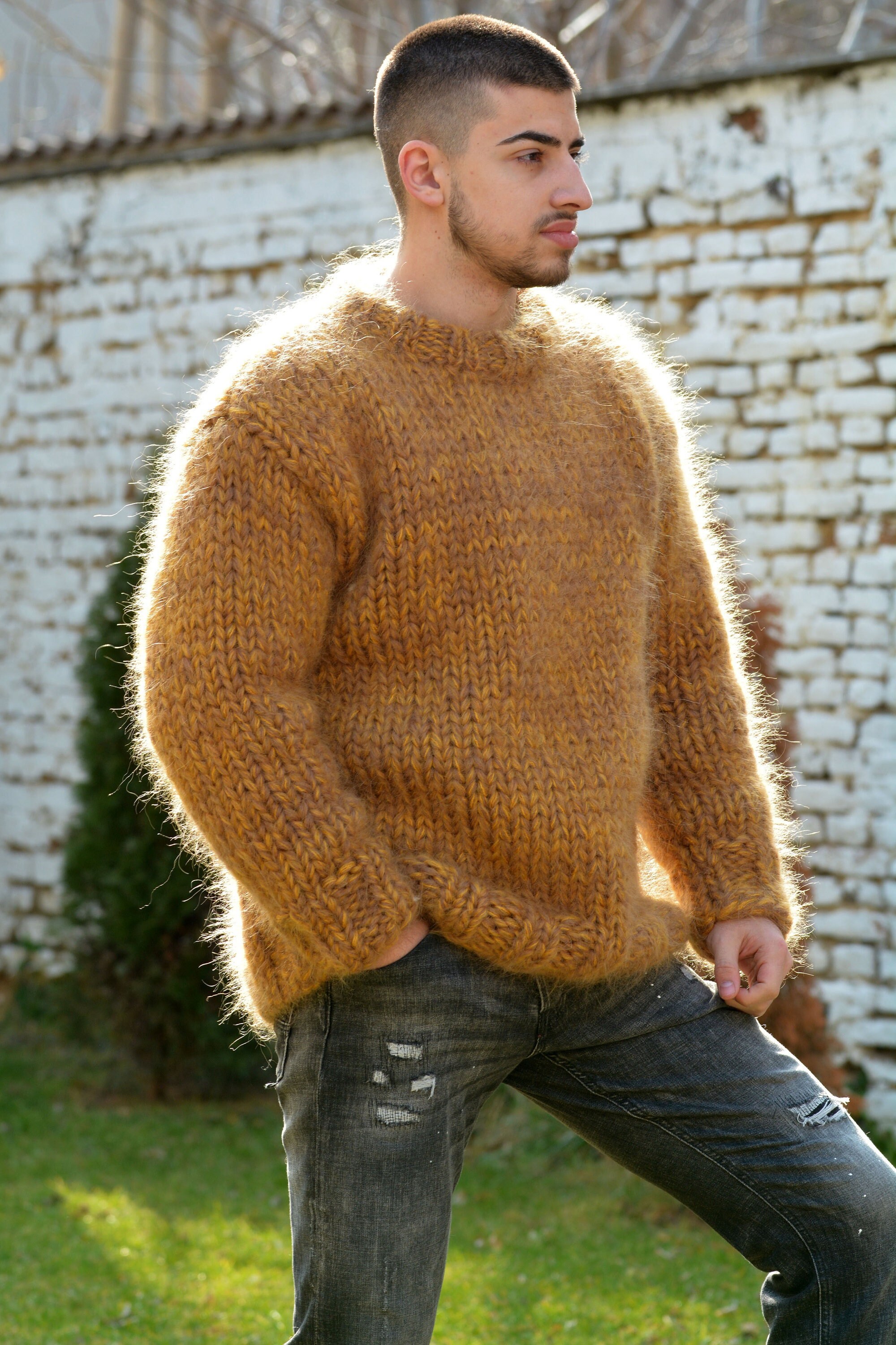 Hand Knitted Mohair Sweater Designer 