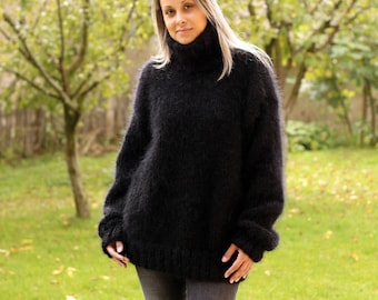 EXTRAVAGANTZAのモヘアセーター、ハンドニットケーブルプルオーバー