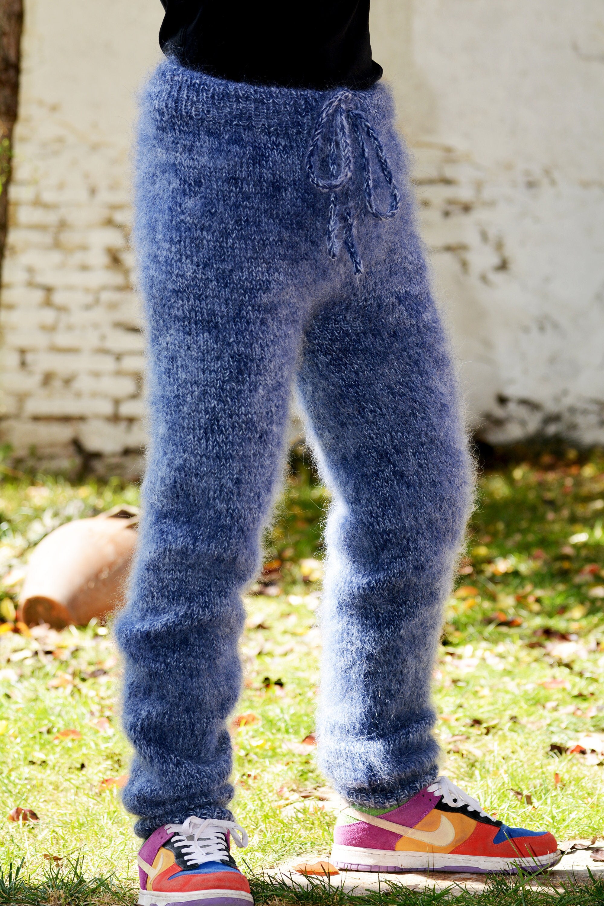 パンツ WOOL KID MOHAIR KERSEY SLACKS Light Blue Blue Kid-Mohair Trousers | Wool e Kid-Mohair | Sartoria