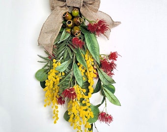 AUSTRALIAN NATIVE WREATH Artificial Aussie Native Flower Door Hanger