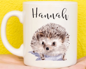 Hedgehog Mug, Hedgehog Gift For Nature Lovers, Personalised Hedgehog Mug, Wildlife, Mothers Day Gifts For Women & Girls, Name Mug, Birthday