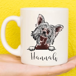 Chinese Crested Dog Mug, Mok voor Chinese Crested Lovers, Gepersonaliseerde Hond Mok, Moederdag geschenken voor vrouwen en meisjes, Chinese Kuif hond Gift