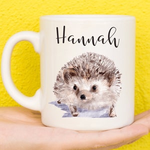 Hedgehog Mug, Hedgehog Gift For Nature Lovers, Personalised Hedgehog Mug, Wildlife, Mothers Day Gifts For Women & Girls, Name Mug, Birthday