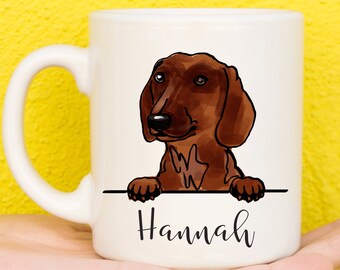 Dachshund Mug, Mug For Dachshund Lovers, Personalised Dog Mug, Mothers Day Gifts For Women & Girls, Dachshund Gifts, Name Mug, Sausage Dog