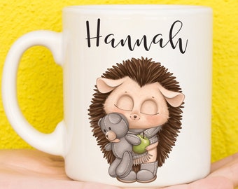 Hedgehog Mug, Hedgehog Gift For Nature Lovers, Personalised Hedgehog Mug, Wildlife, Mothers Day Gifts For Women & Girls, Name Mug, Birthday