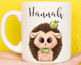 Hedgehog Mug, Hedgehog Gift For Nature Lovers, Personalised Hedgehog Mug, Wildlife, Mothers Day Gifts For Women & Girls, Name Mug, Birthday