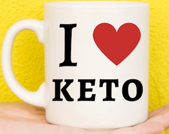 Ik hou van Keto-geschenken, geschenken voor Keto-liefhebbers, Keto-dieet, fitnesscadeaus, fitnessliefhebbers, sportschoolgangers, fitnesscadeaus, trainingsliefhebbers, grappige mok