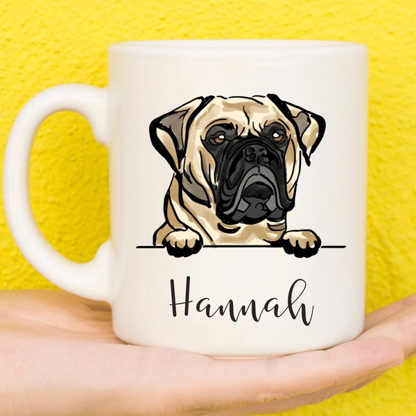 Bullmastiff Mug, Mug pour les amateurs de Bullmastiff, Mug personnalisé pour chien, Cadeaux de fête des mères pour femmes et filles, Cadeaux Bullmastiff, Mug de nom, Mastiff