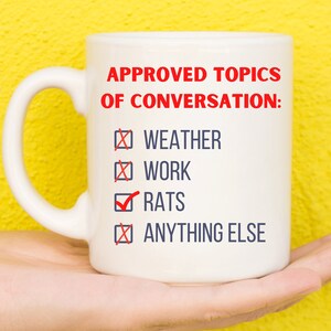 Warning Rat Gifts, Gifts For Rat Lovers, Rat Themed Presents, Rats, Rat Mug, Rat Owners, Animal Lovers, Novelty Mug, Funny Mug