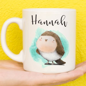 Cute Baby Robin Mug, Robin Gift For Bird Lovers, Personalised Bird Mug, Gifts For Women, Gifts For Mum, Name Mug, Birthday, Bird Watching