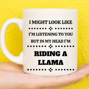 Riding Llama Gifts, Llama Mug, Gifts For Llama Lovers, Llama Presents, Llamas, Llama Stuff, Llama Things, Animal Lovers, Funny Birthday Mug