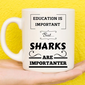 Shark Gifts, Gifts For Shark Lovers, Shark Gift Ideas, Shark Presents, Shark Theme, Unique Gifts, Shark Things, Funny Mug, Novelty Mug