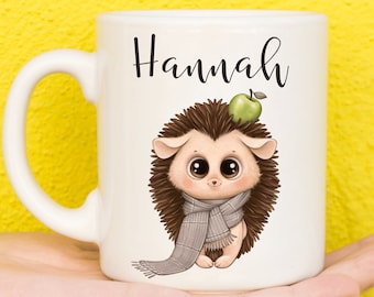 Hedgehog Mug, Hedgehog Gift For Nature Lovers, Personalised Hedgehog Mug, Wildlife, Mothers Day Gifts For Women & Girls, Name Mug, Birthday