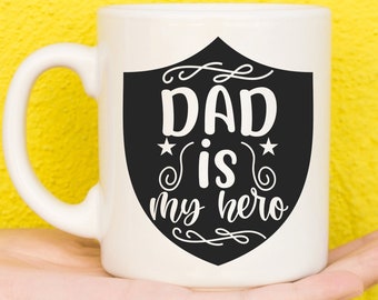 Papá Héroe, Regalo para papá, Taza divertida de papá, Taza del día del padre, Regalo para papá, Regalo de cumpleaños de hijo / hijas para papá, Regalo de Navidad