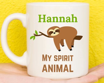 Personalised Sloth Mug, Sloth Gift, Sleeping, Custom Mug, Personalised Gift, Personalised Cup, Coffee Mugs, Name Mug, Birthday, Cute