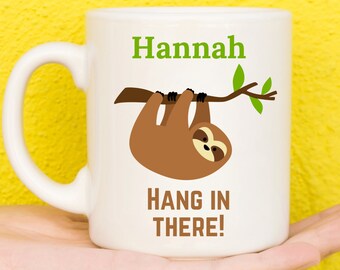Sloth Gift, Sloth Mug, Personalised Mugs, Custom Mug, Personalised Gift, Personalised Cup, Coffee Mugs, Name Mug, Birthday, Cute