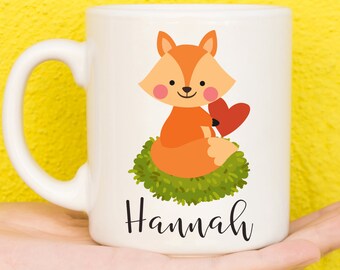 Fox Mug, Fox Gifts, Personalised Mugs, Fox Lovers, Custom Mug, Personalised Gift, Cup, Design Coffee Mugs, Name Mug, Birthday