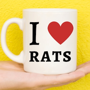 I Love Rat Gifts, Gifts For Rat Lovers, Rat Themed Presents, Rats, Rat Mug, Rat Owners, Animal Lovers, Novelty Mug, Funny Mug
