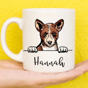 Basenji Mug, Mug For Basenji Lovers, Personalised Dog Mug, Mothers Day Gifts For Women & Girls, Basenji Gifts, Basenji Dog, Name Mug